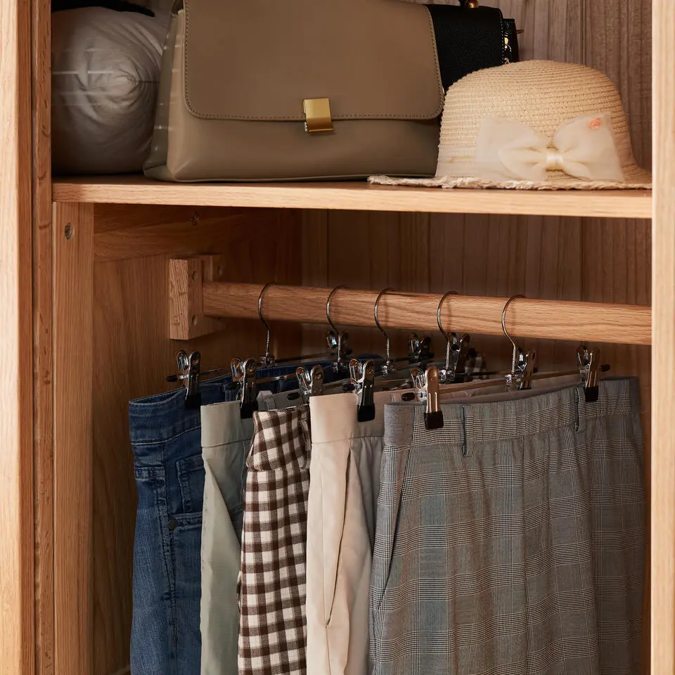 Antislip Broekhangers met Knijpers - 30 stuks Kleding Hangers met Klemmen- 31cm