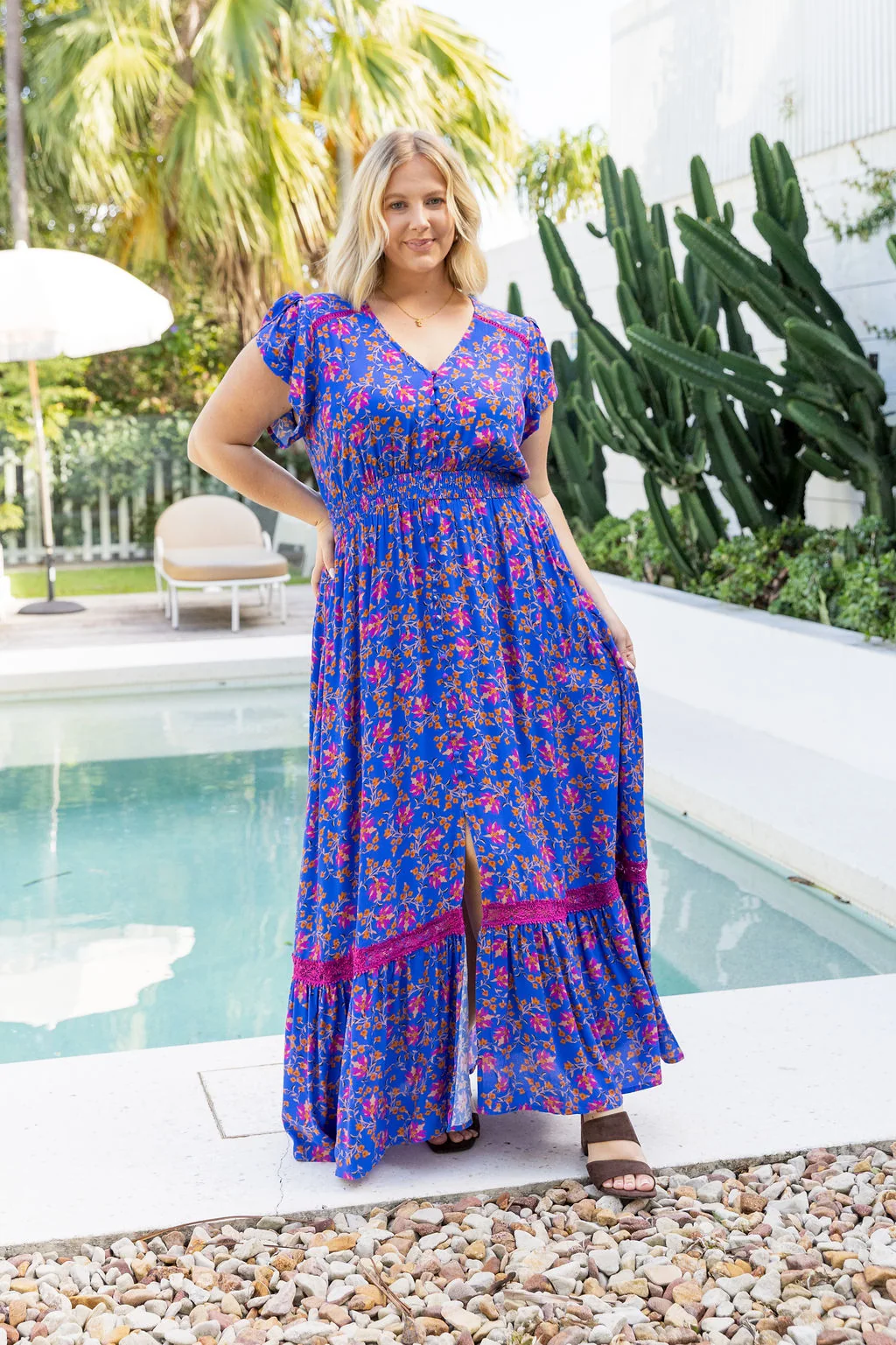 Stace Maxi Dress in Winter Blooms