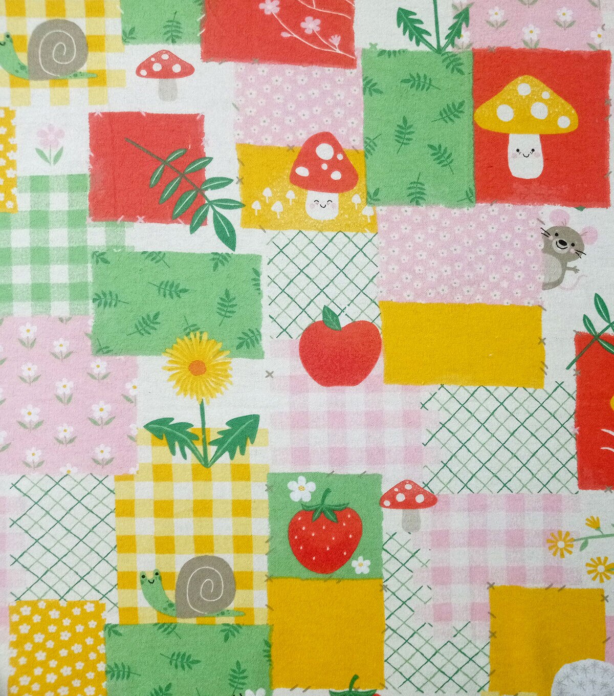 Yellow & Red Patchwork Super Snuggle Flannel Fabric by POP!