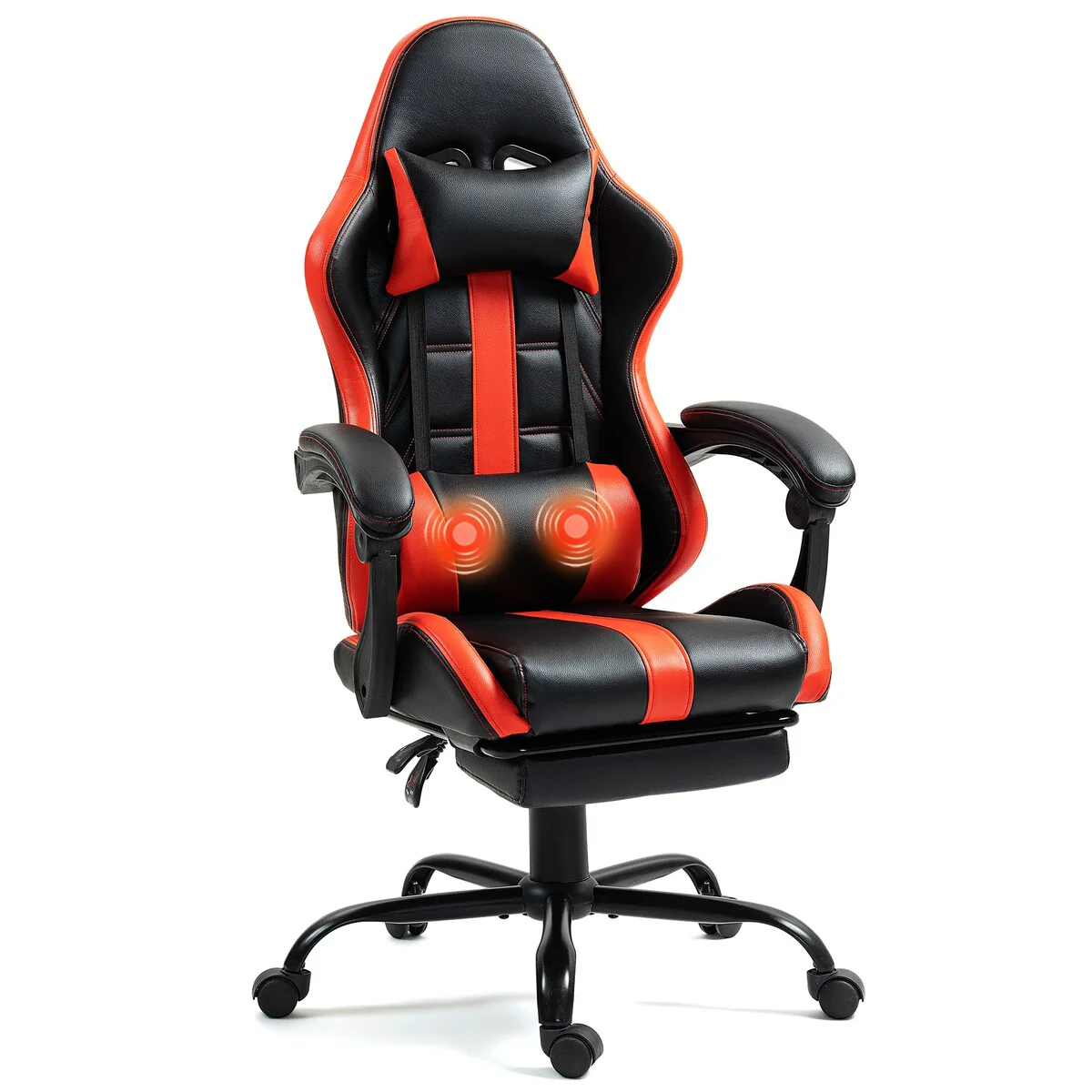 AVAWING Gaming Chair PU Leather Office Chair with Footrest