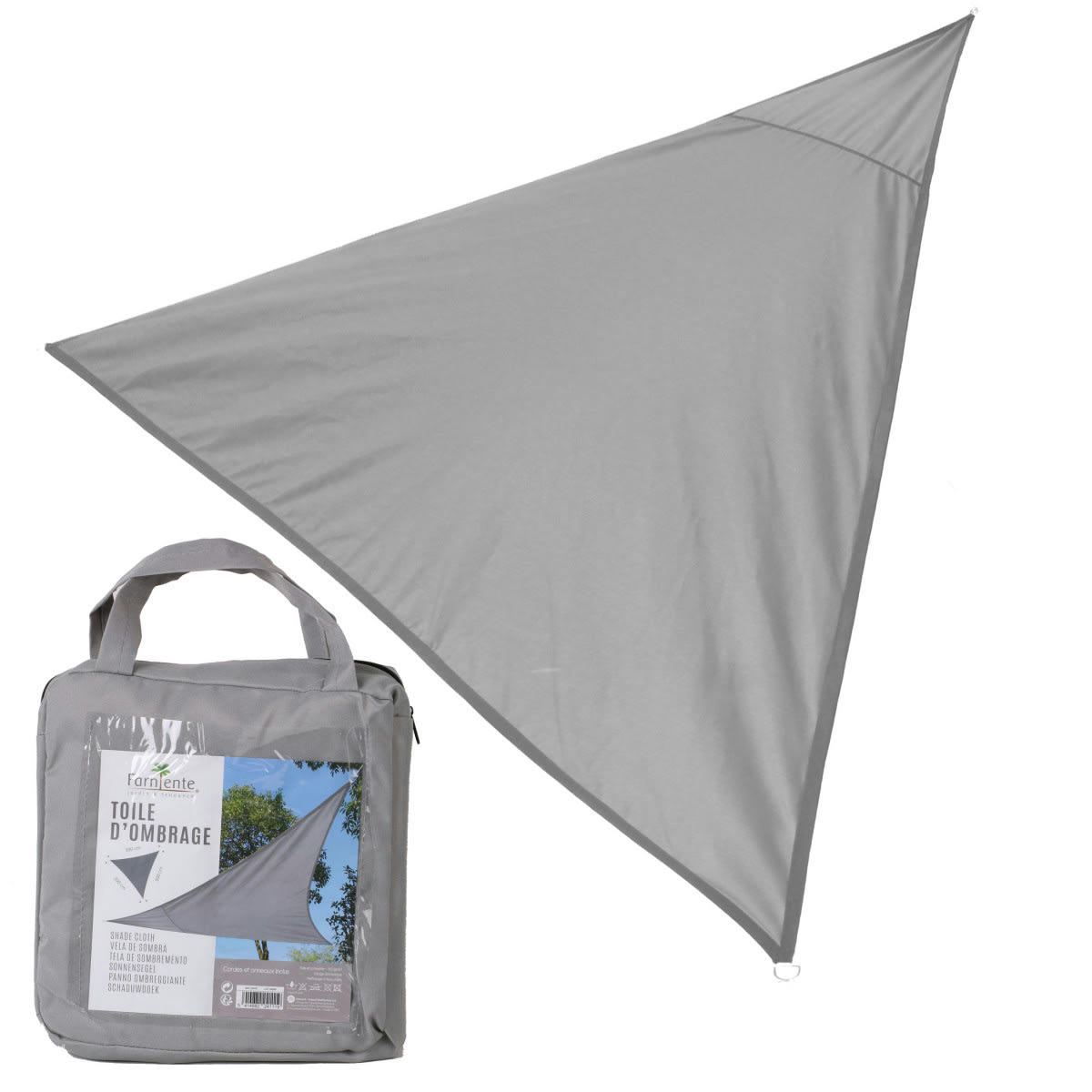 - Toile ombrage triangulaire gris - 300x300x300cm