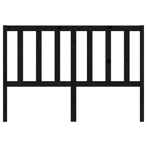 NNEVL Bed Headboard Black 141x4x100 cm Solid Wood Pine