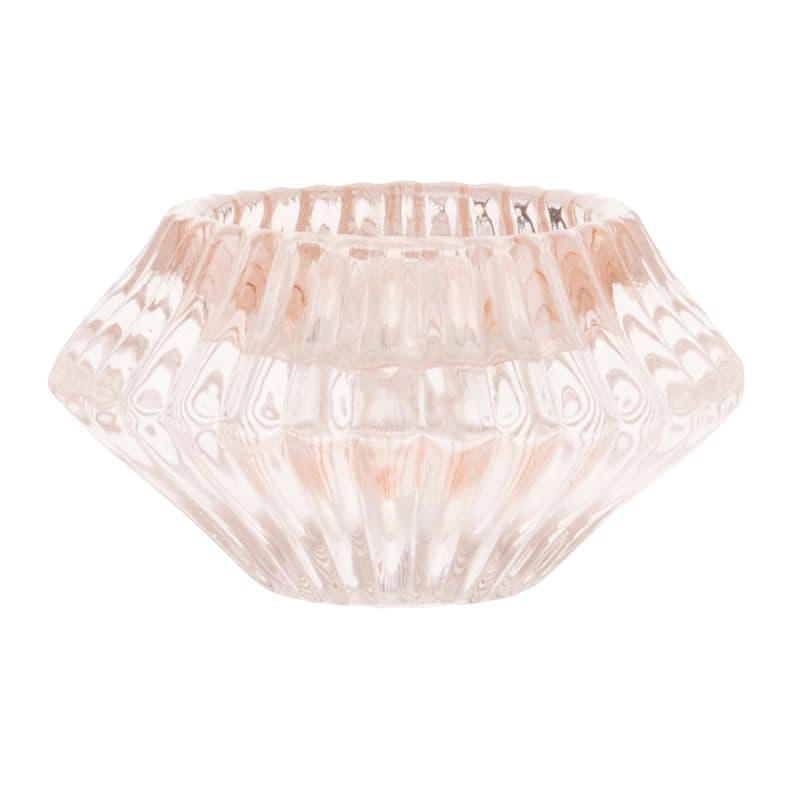 - Photophore en verre rose