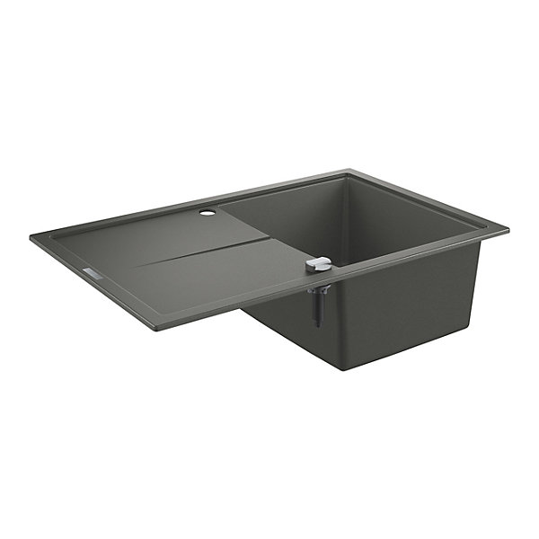 Grohe K400 Evier en quartz composite avec égouttoir réversible 780x500 mm   Ceramia Timeless mitigeur (G31639TML2BM-SET)