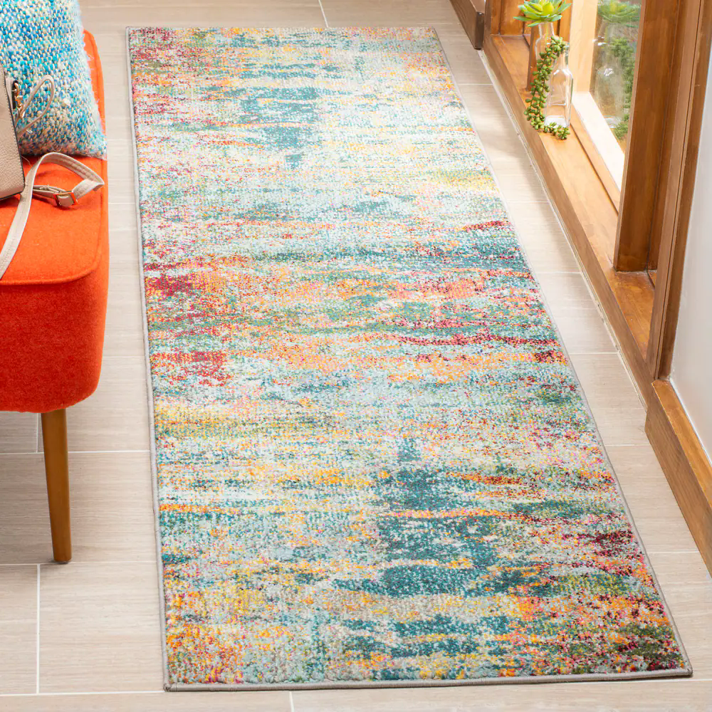 Safavieh Monaco 262 Rug, Teal/Orange