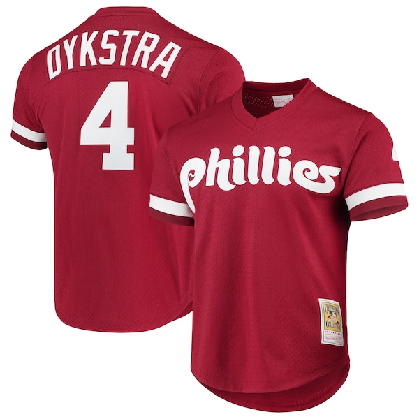 Lenny Dykstra Philadelphia Phillies Cooperstown Collection Mesh Batting Practice Jersey - Scarlet