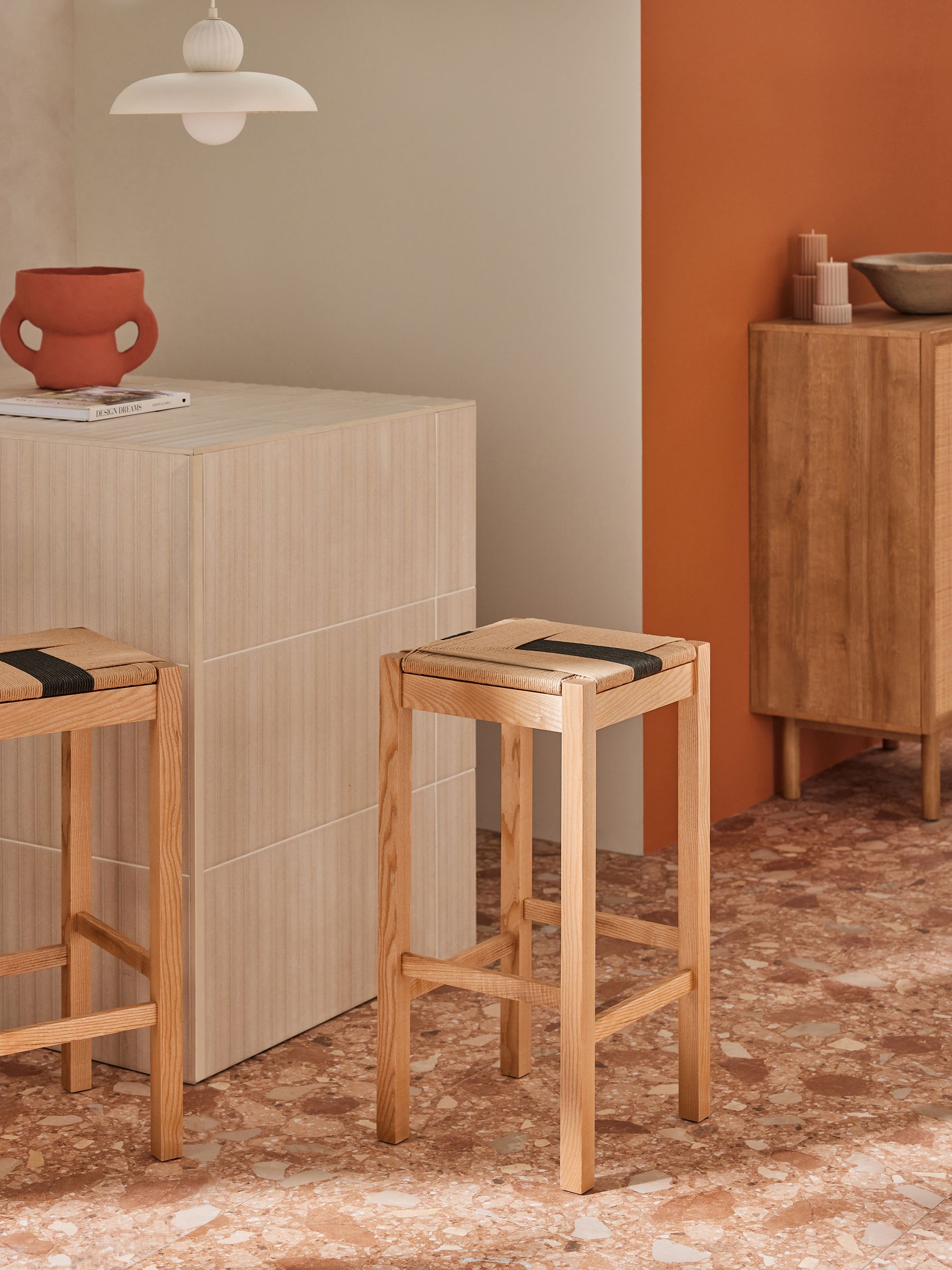 Eden Woven Bar Stool in Solid Ash