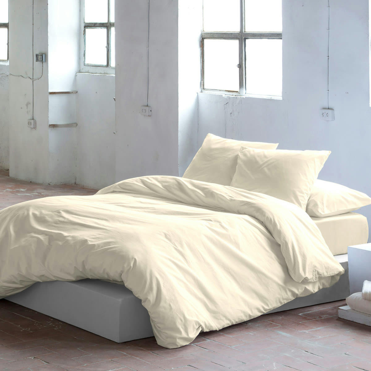 PURE HDC - Housse de couette en coton cème 240x220 cm
