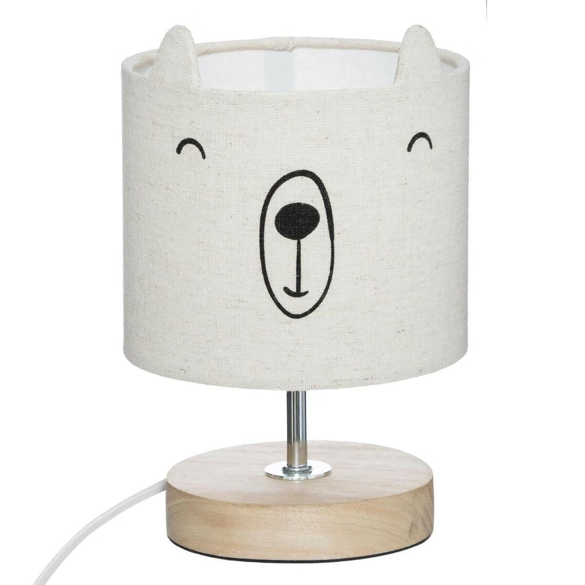 Lampka nocna dla dzieci beż MIŚ 1xE14 21 cm