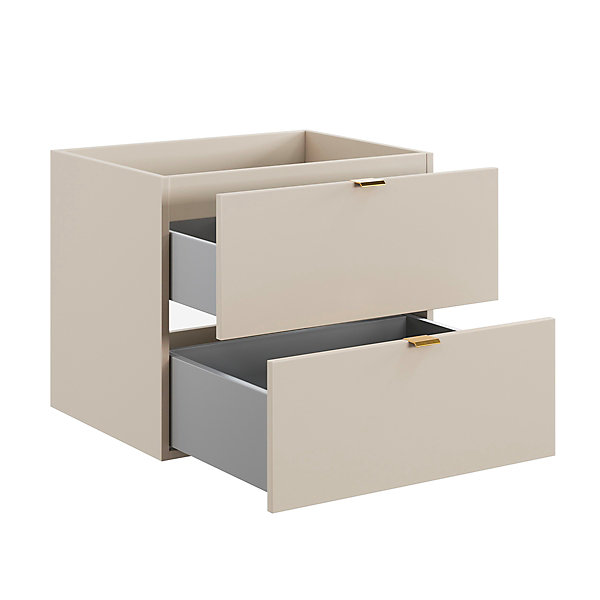 Meuble sous-vasque 120cm 2 niches Azel Cachemire et Bois