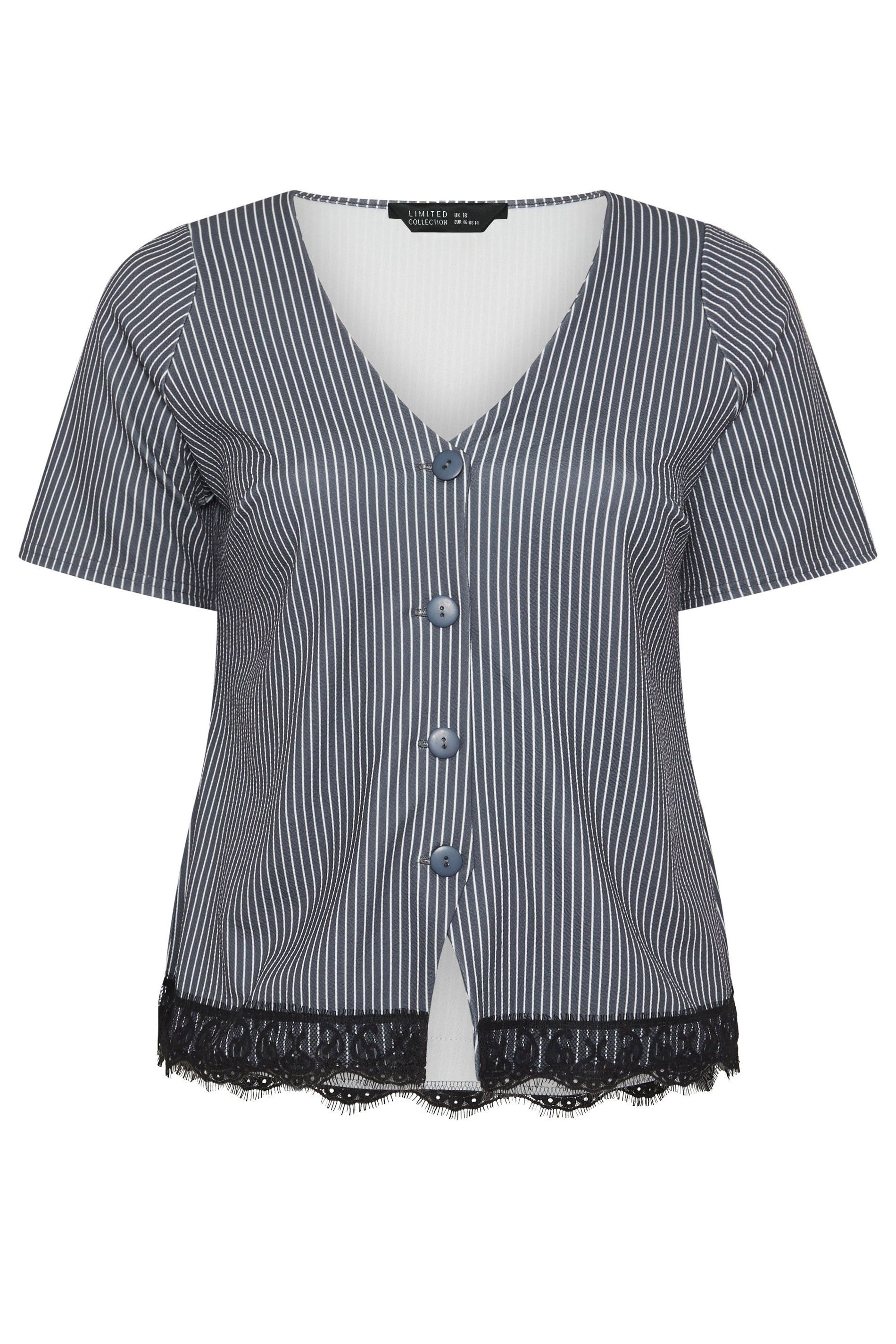 Yours Pinstripe Short Sleeve Shirt