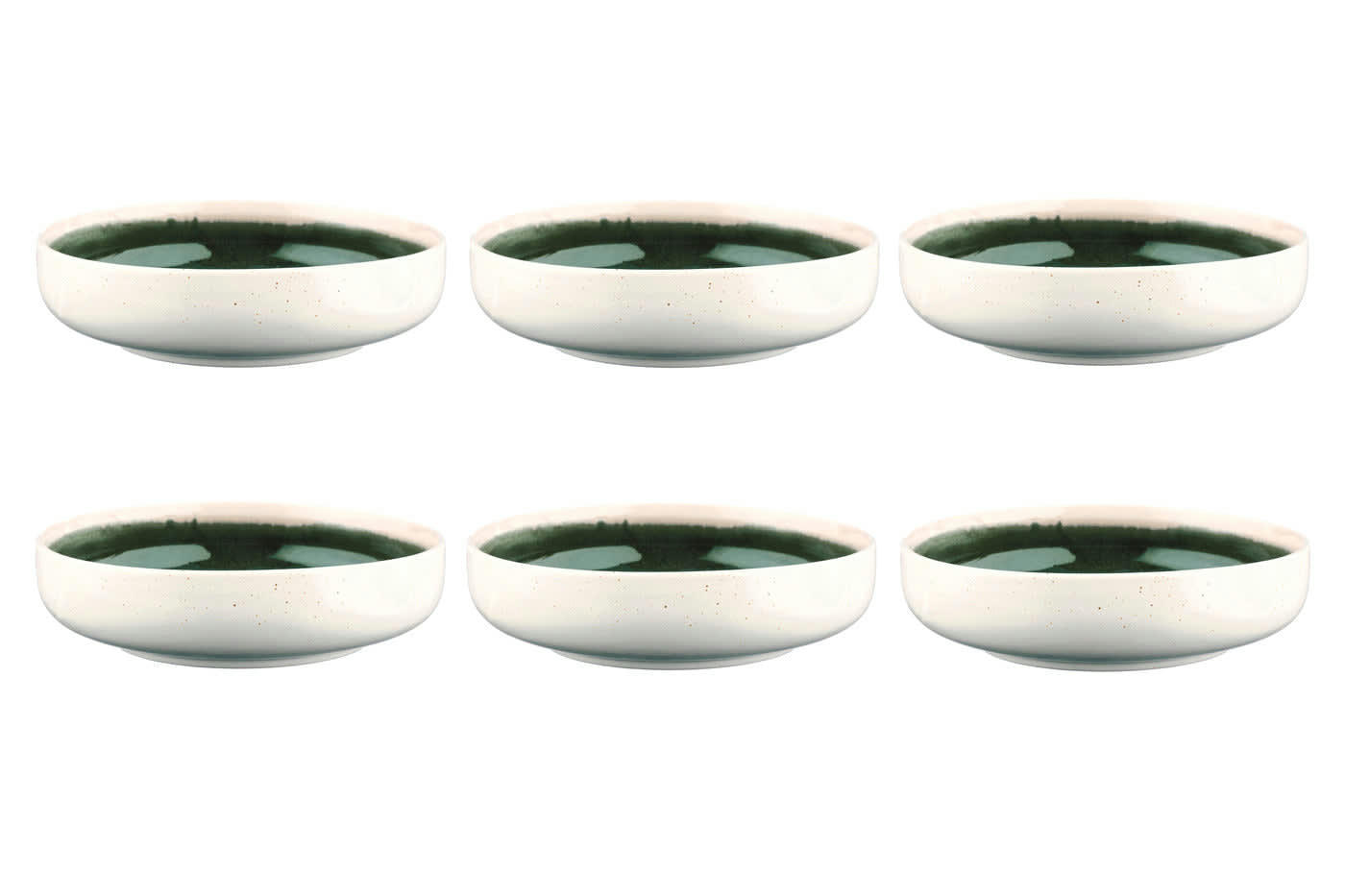 OXYGEN - Lot de 6 grands bols en grès vert D22
