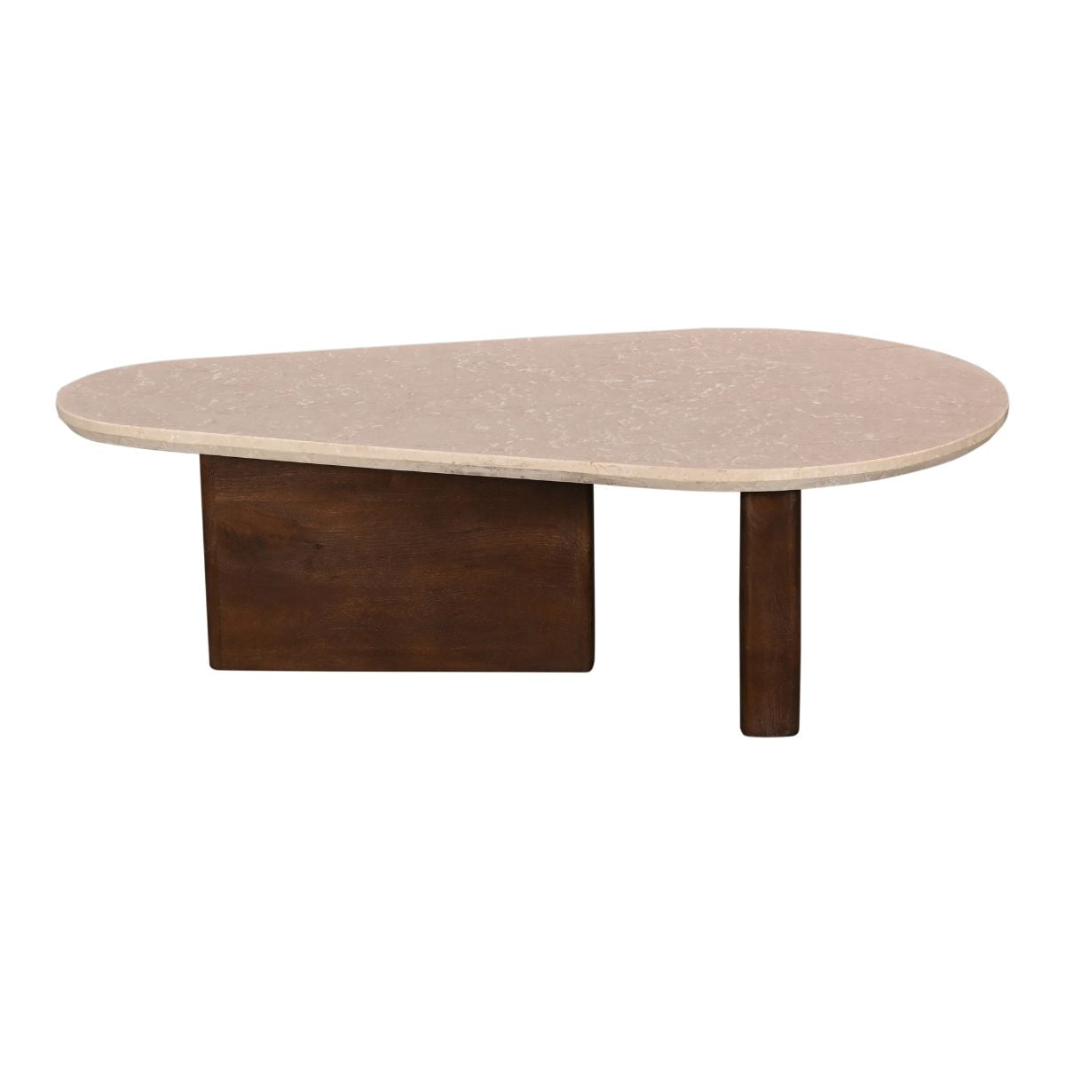 Giga Meubel Salontafel Ayla Organisch - Marmer/Hout - Donkerbruin - 120x70x38cm