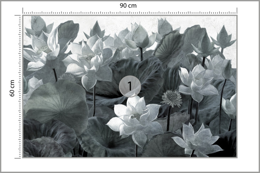 Fototapeta Abstrakcyjne Kwiaty Lotosu Styl Retro 90x60cm