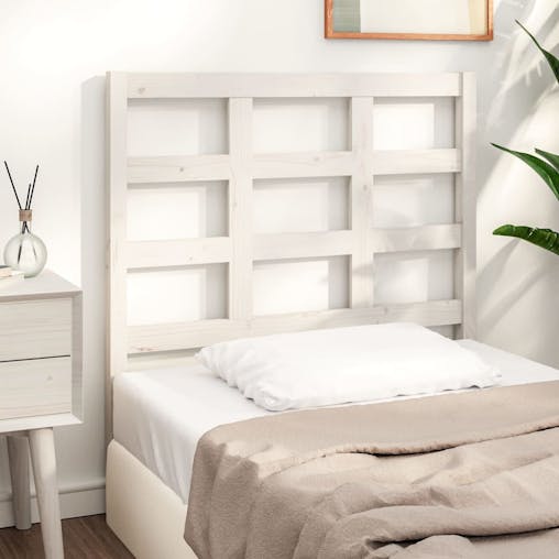 NNEVL Bed Headboard White 95.5x4x100 cm Solid Wood Pine