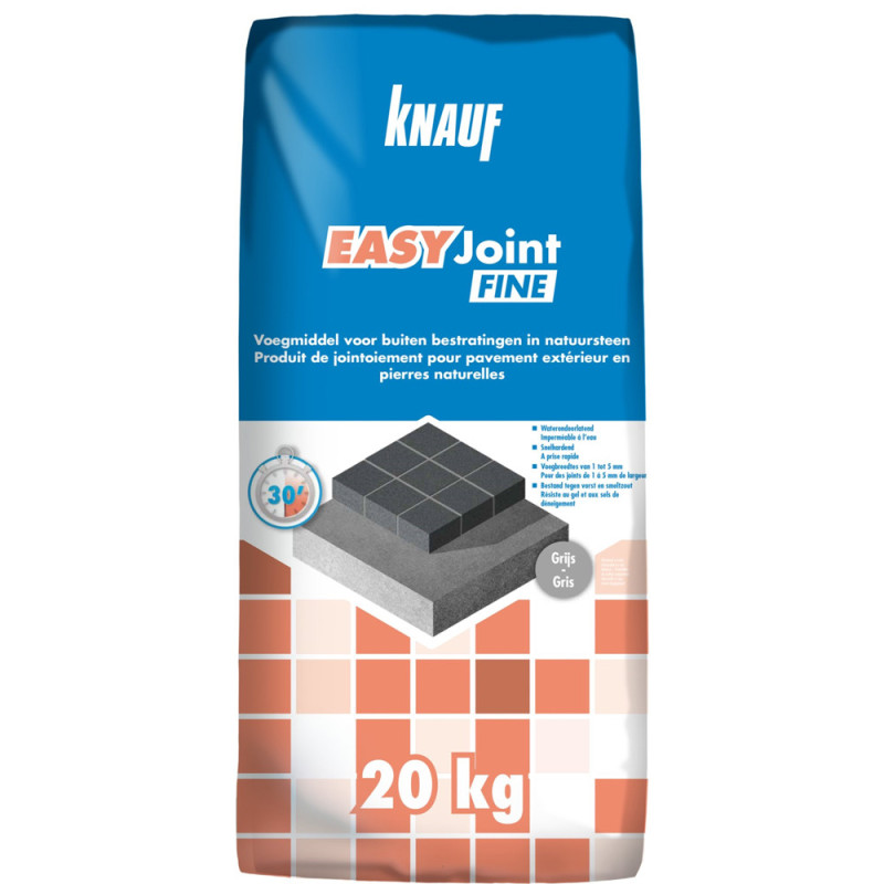 Mortier de jointoiement EasyJoint Fine gris 20 kg KNAUF
