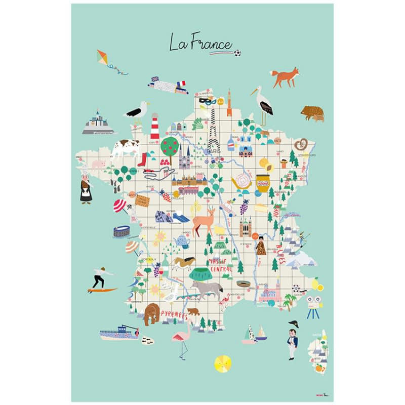 - Grande affiche Carte de France (60 x 40 cm)