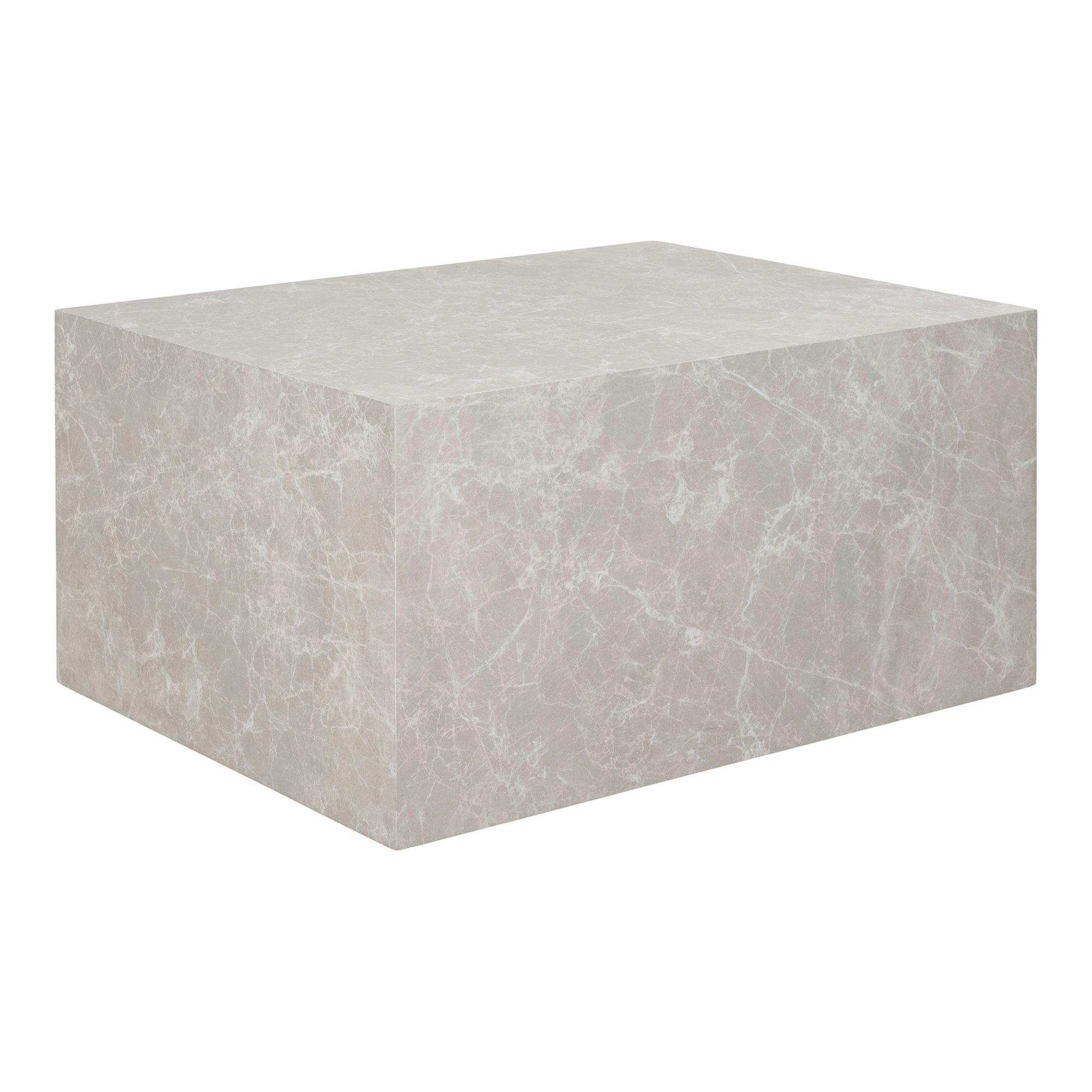 Table basse rectangulaire - effet marbre beige, style contemporain TRINITE