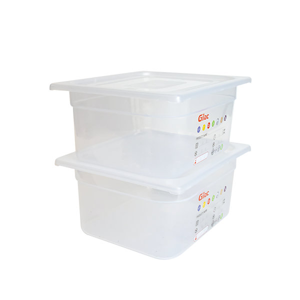 Bac gastronorme GN1/2 HACCP   couvercle - 150 mm - 9 L - Lot de 2