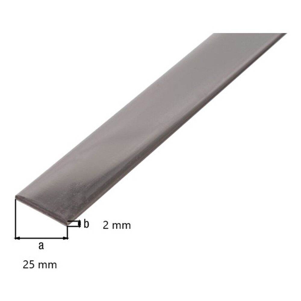 PLATPROFIL GAH ALBERTS RUSTFRITT STÅL 25X2MM 1M