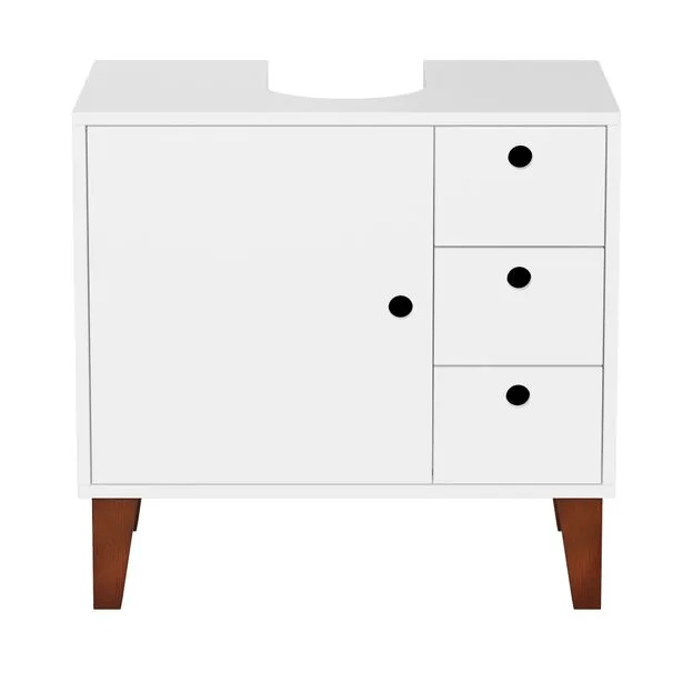 GABINETE DE BANHEIRO COLUNA 1 PORTA/3 GAVETAS LIVA