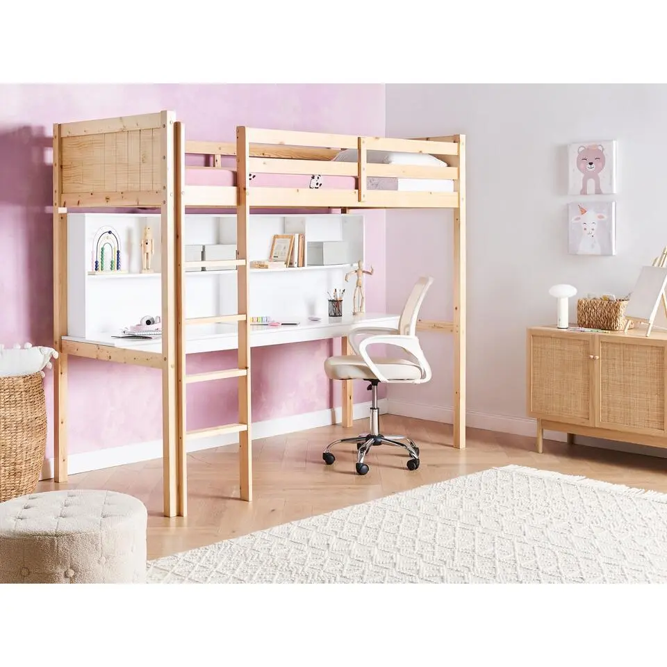 FOUCAMONT - Hoogslaper - Lichtbruin - 90 x 200 cm - Dennenhout