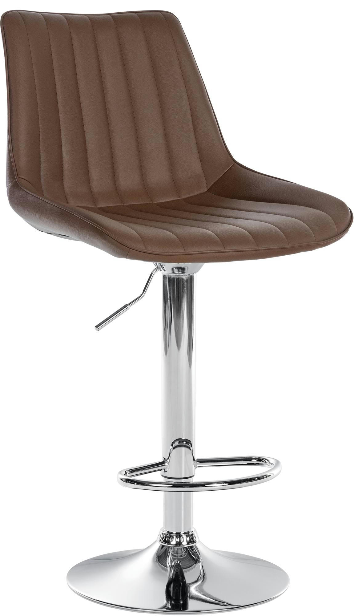 TONI - Tabouret de bar similicuir ajustable pivotant similicuir Marron
