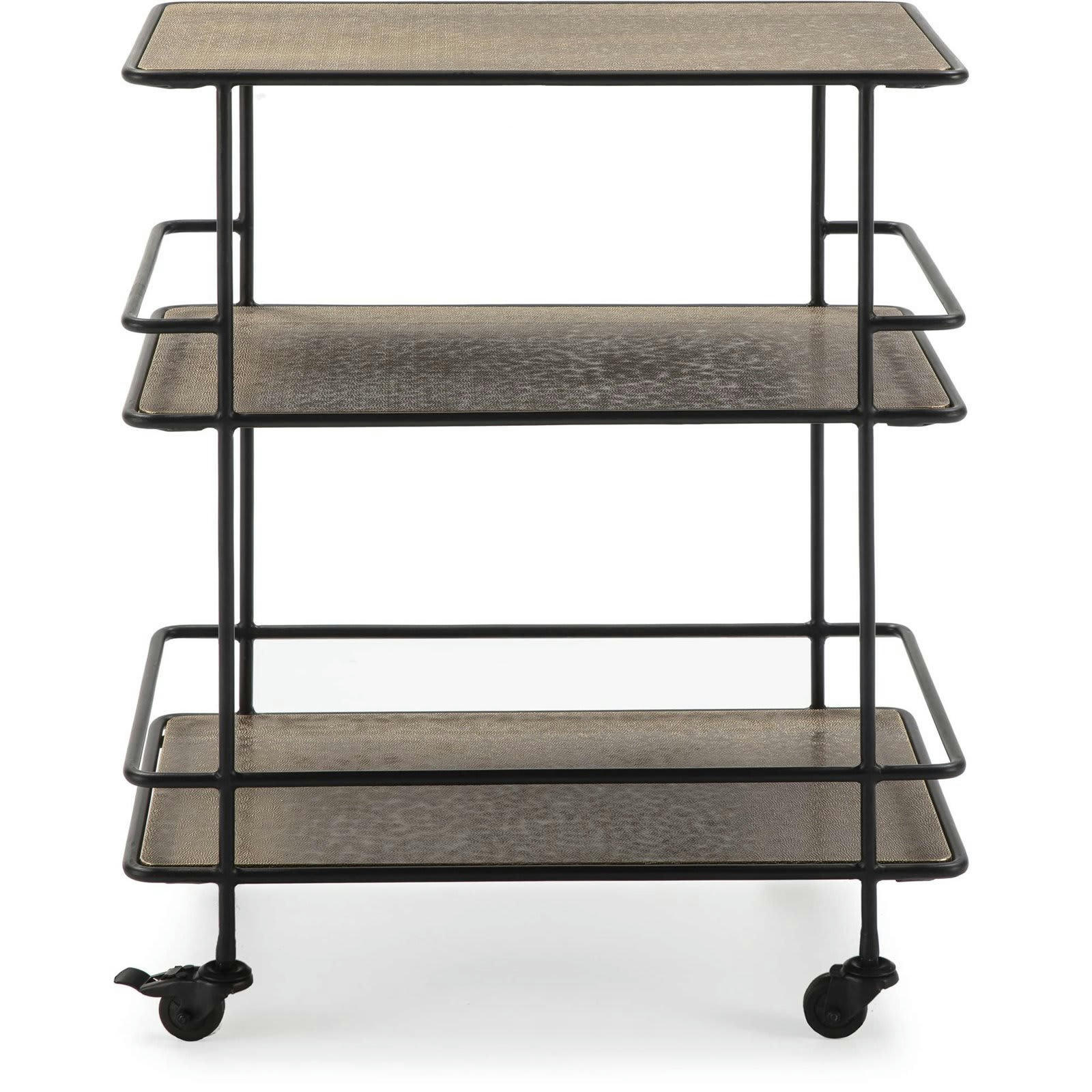 FONTANE - Bar Métal Noir 66x41x79 cm