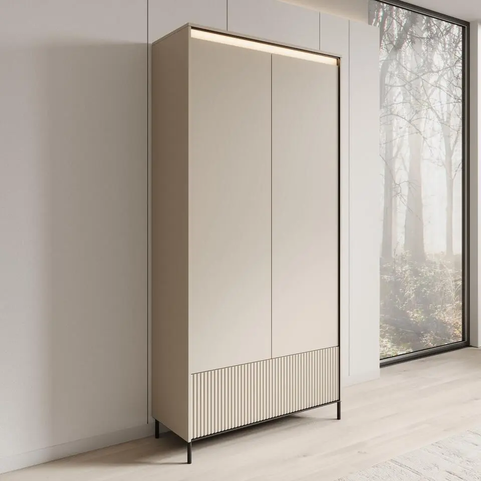 Meubella - Kledingkast Timoteo - Beige - 101 cm