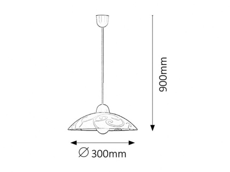 Lampa wisząca biało-przezroczysta Scroll 1xE27x60W wym: 90x30x30 cm Rabalux