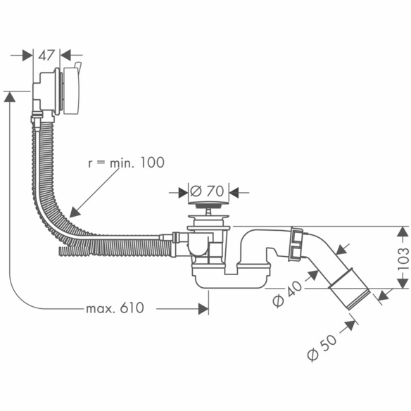 Armatur, »Flexaplus S«, rund, Ausladung 80 mm, chromfarben