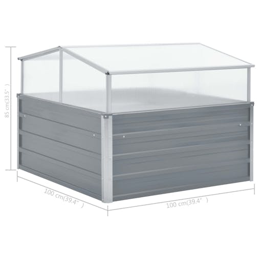 NNEVL Greenhouse 100x100x85 cm Galvanised Steel Grey