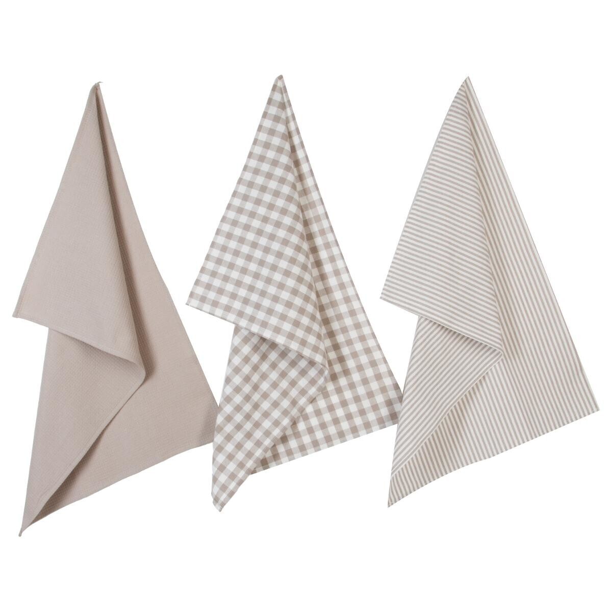 Set of 3 tea towels cotton 45x70 cm