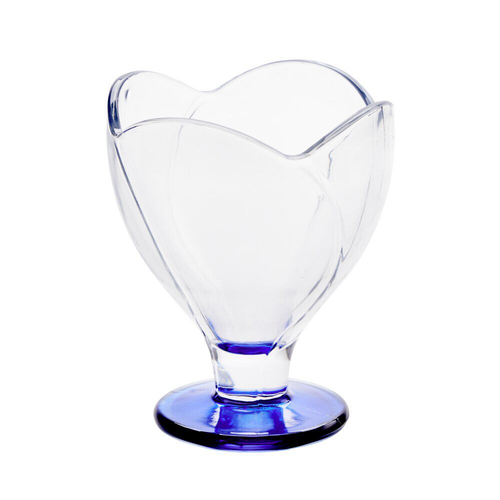Coupe à glace 26cl forme tulipe verre transparent et socle coloré (3 modèles)