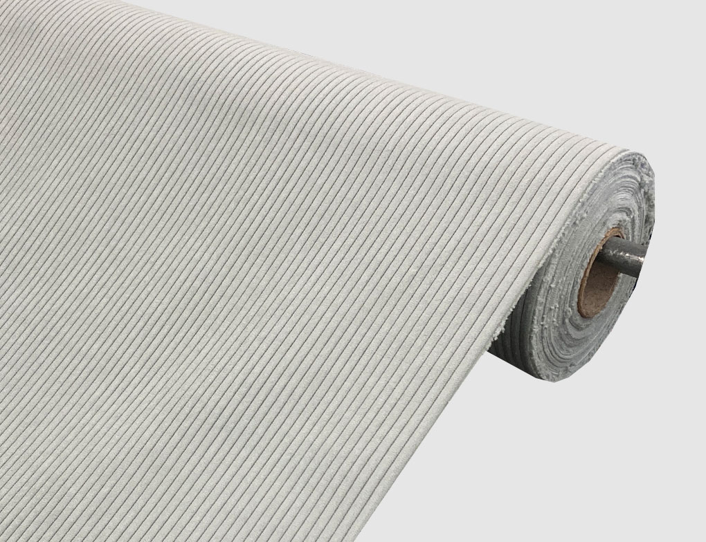 Möbelstoff Cord Hellblau, Grau