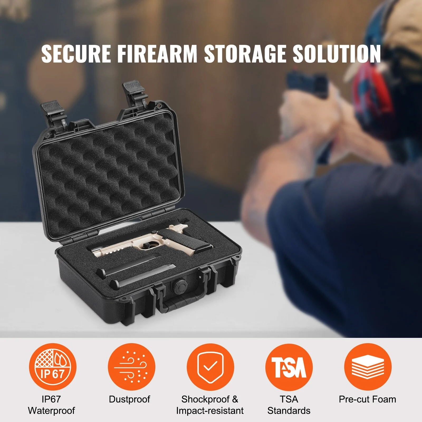 Hard Pistol Cases with Pre-cut PU Foam