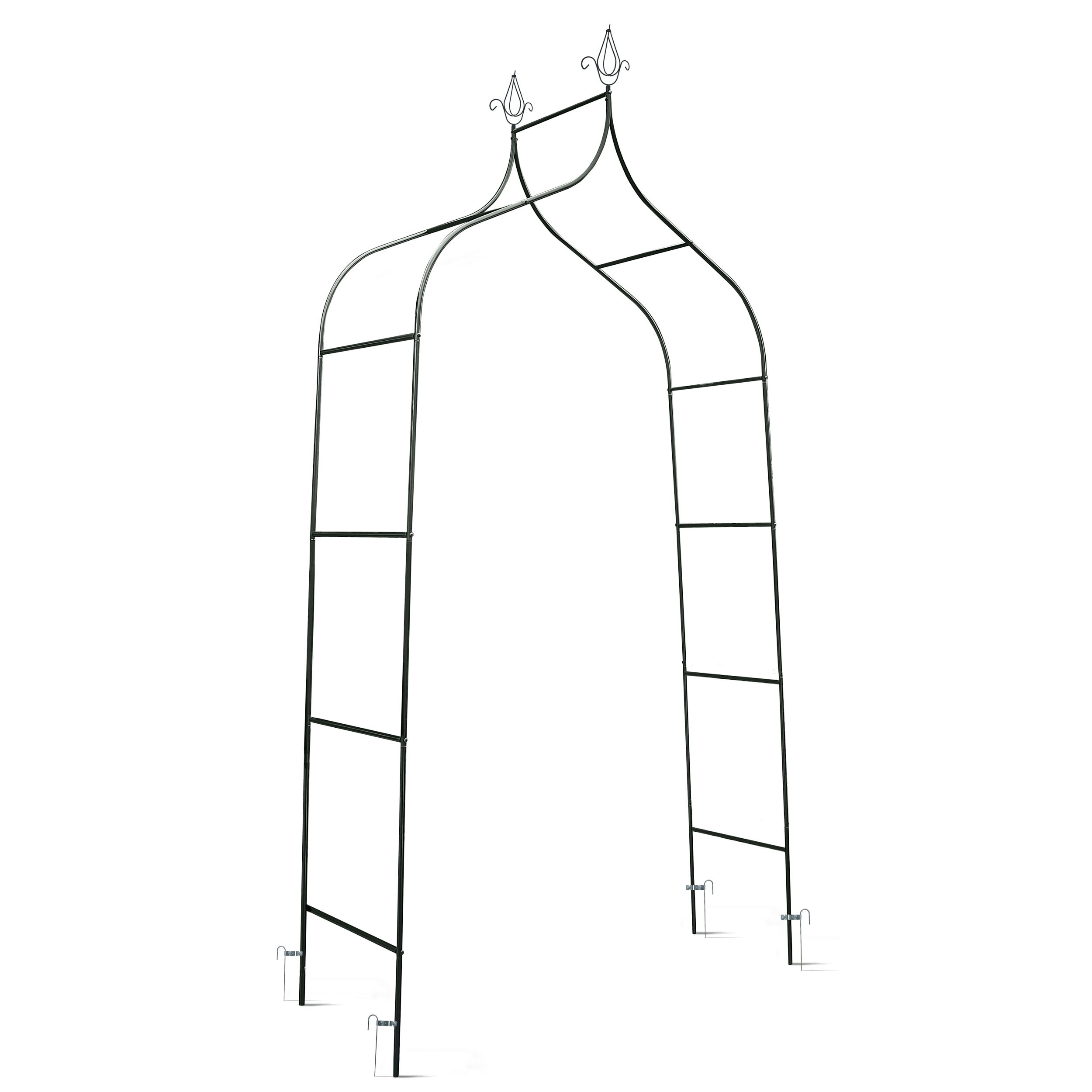 Pergola ogrodowa zielona na kwiaty róże 265x140cm   kotwy Plonos