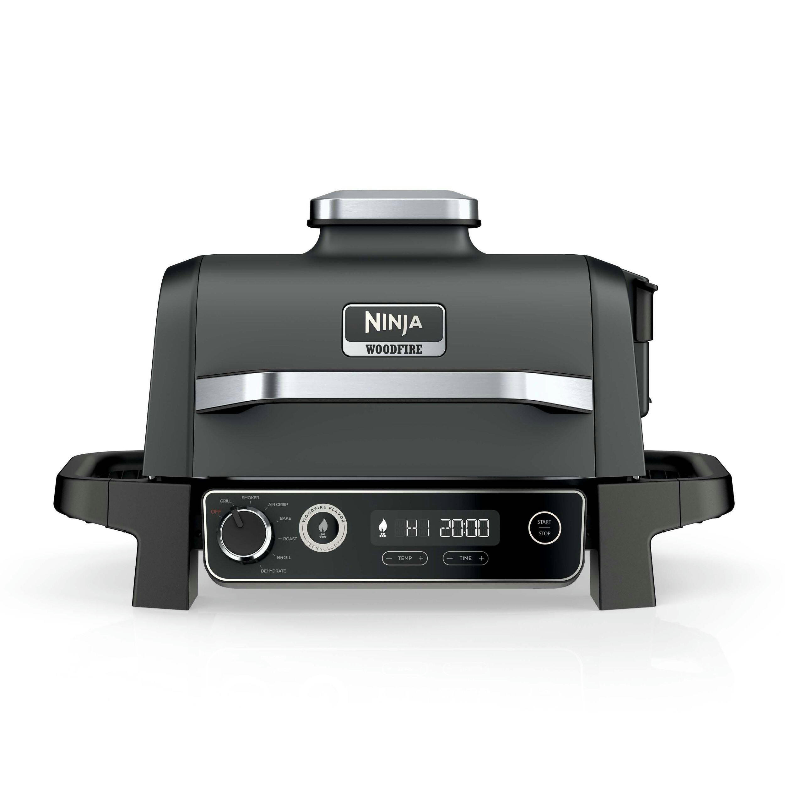Ninja Woodfire 7-in-1 Outdoor Electric Grill & Smoker with Handles, Black