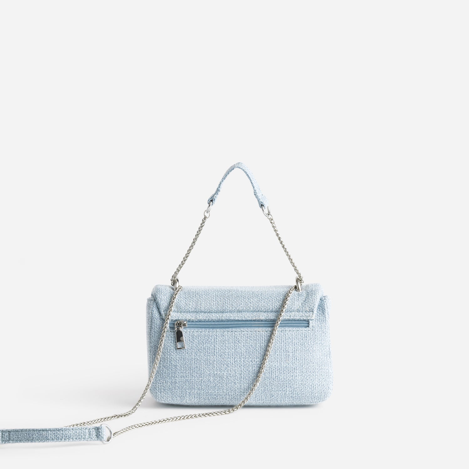 Sac à main baby blue textile souple