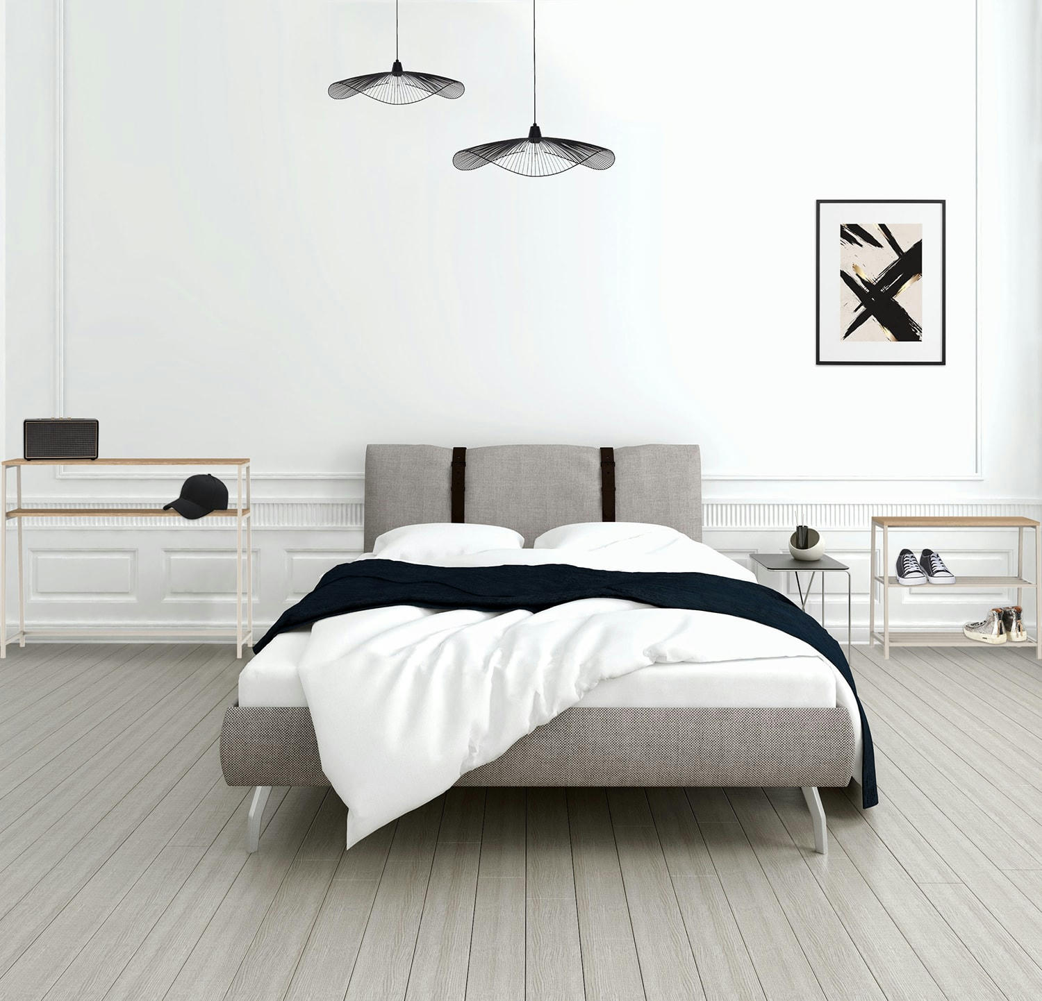 - Range-chaussures en métal beige,