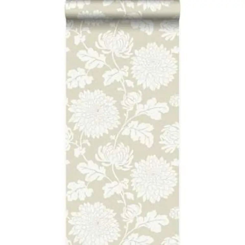 Origin behang - bloemen - beige - 53 cm x 10,05 m