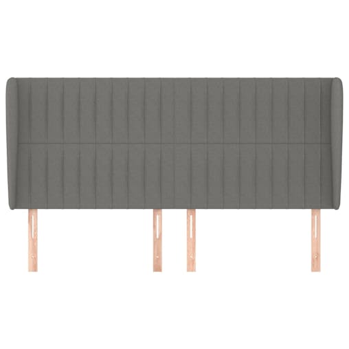 NNEVL Headboard with Ears Dark Grey 163x23x118/128 cm Fabric