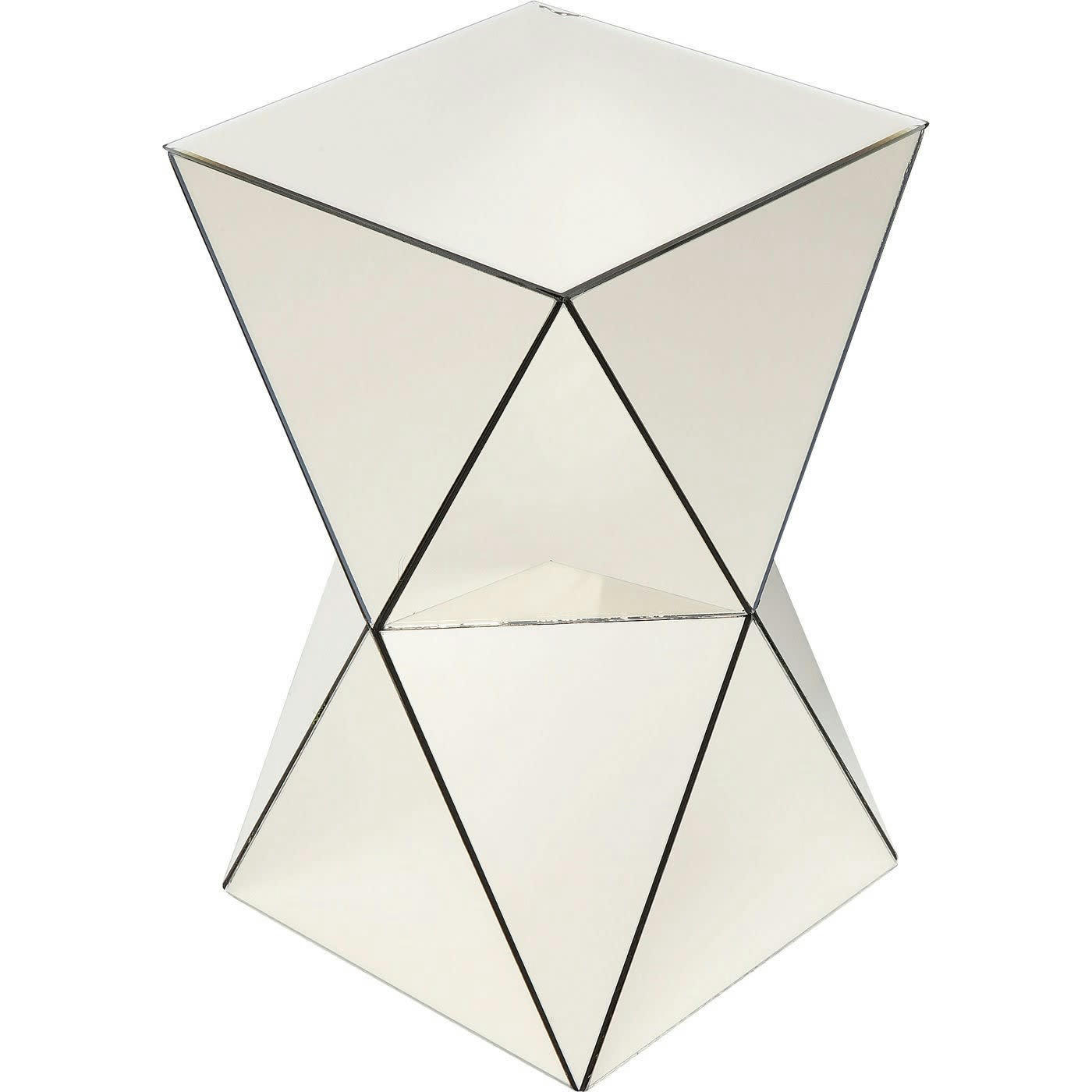 LUXURY - Table d'appoint faces triangulaires en verre miroir doré