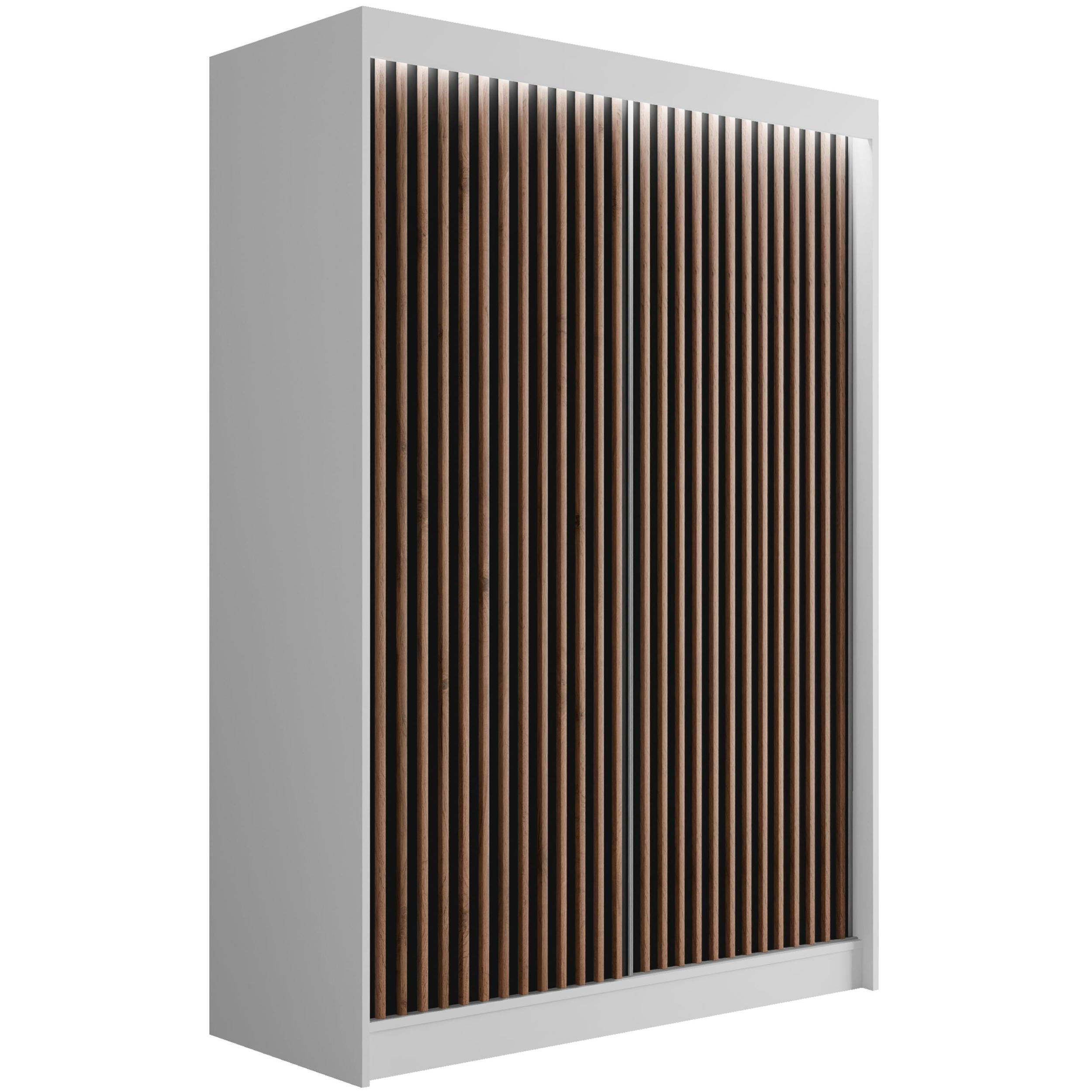 Szafa LED z drzwiami przesuwnymi i lamelami VILANv2 150 x 215 cm