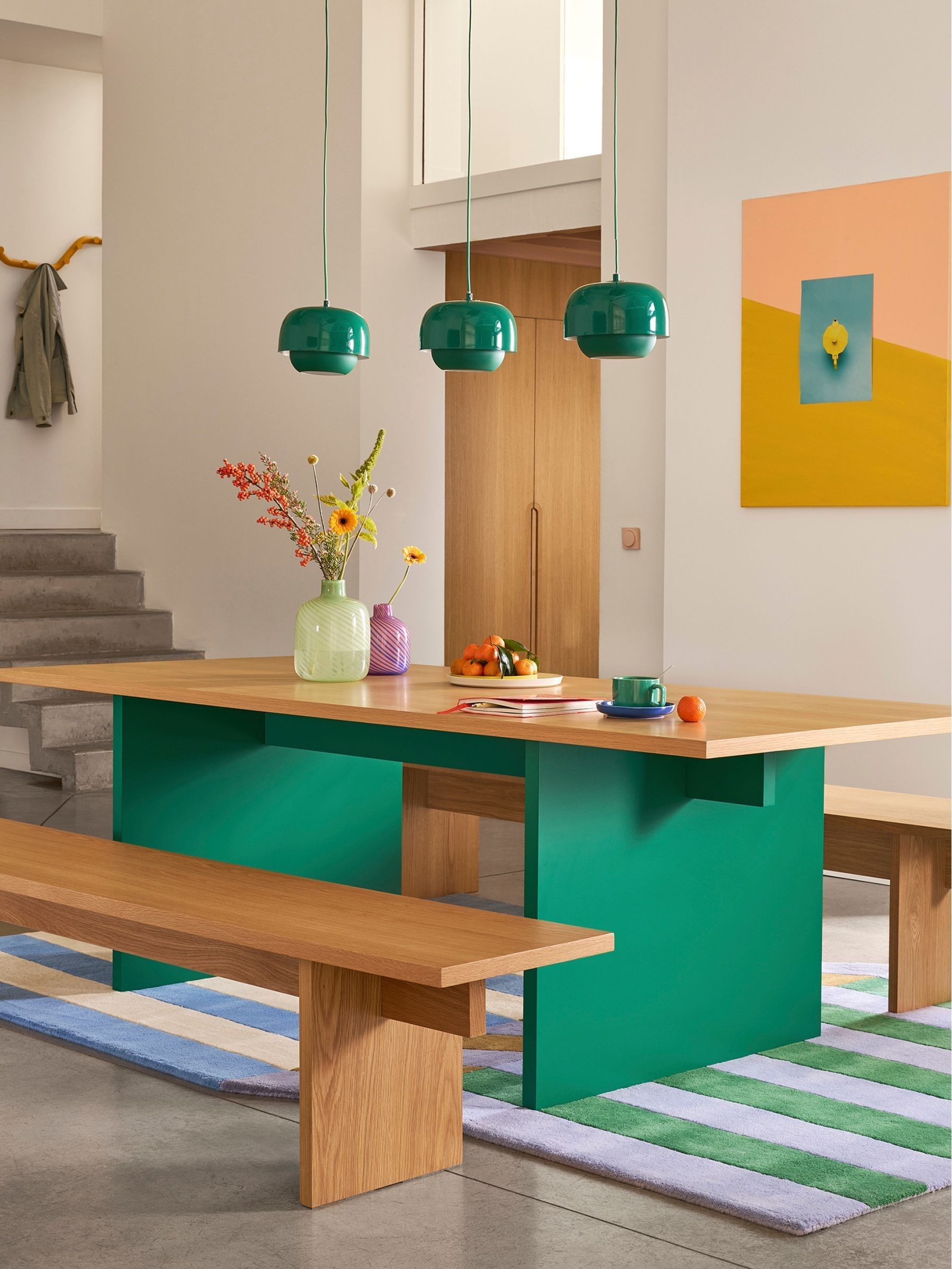 La Redoute Intérieurs Oak Green Deling 8 Seater Rectangular Dining Table