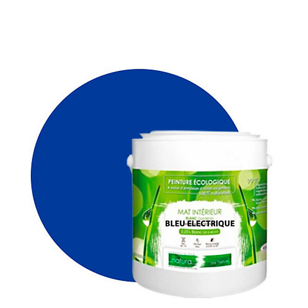 Bleu Electrique Peinture interieur aspact mat Natura - 2.5L