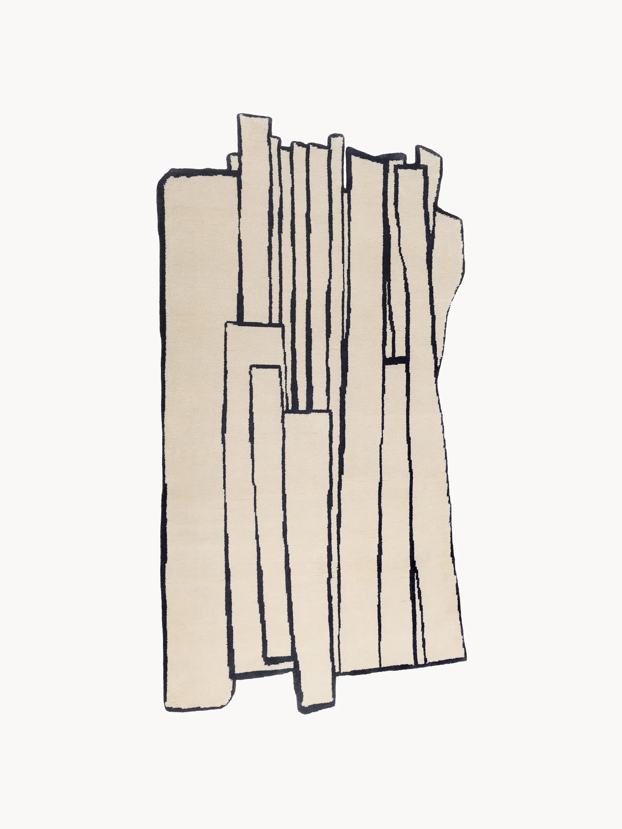Handgeknüpfter Wollteppich Contour