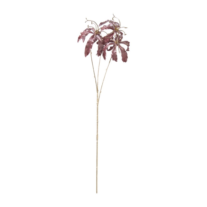 Kunstbloem gloriosa - goudkleurig/rood - 60 cm