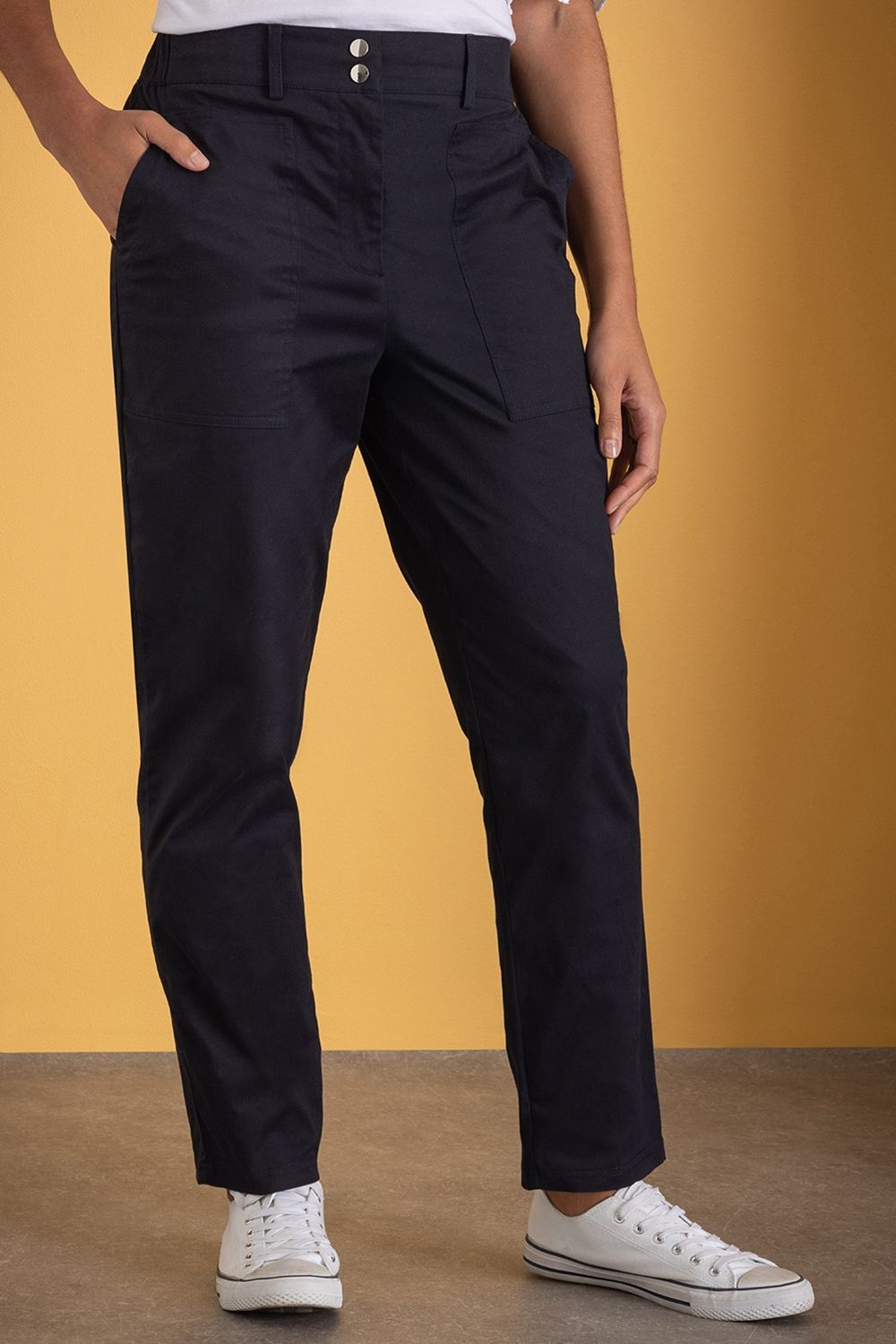 Klass. Cotton Blend Slim Leg Trousers