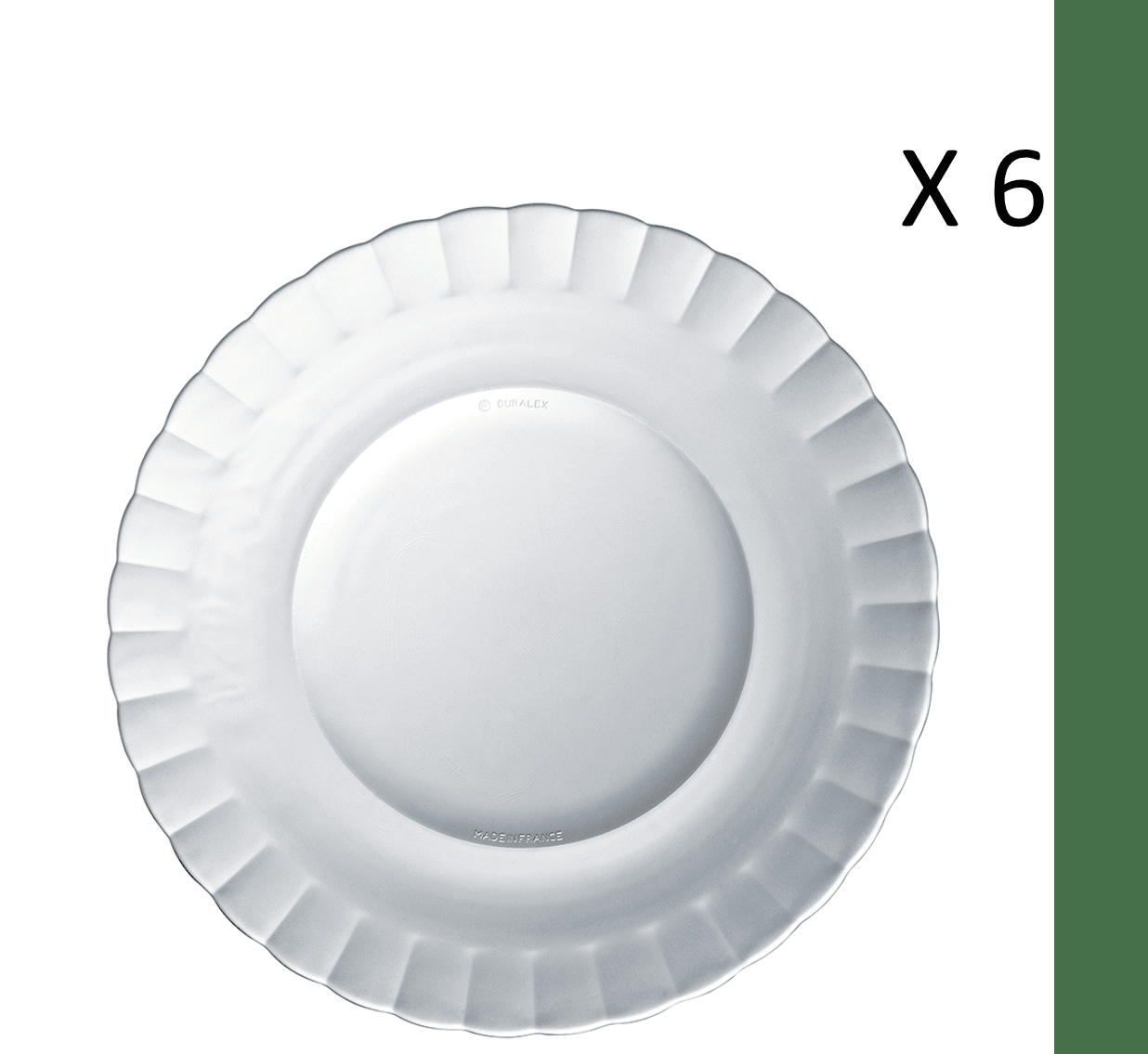 LE PICARDIE® - Lot de 6 - Assiette plate ondulée en verre 23 cm transparent
